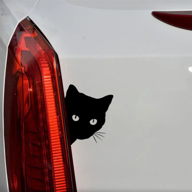

Cat Face Peeping Fun Car Decal Window Truck Car Bumper Laptop Sticker Black