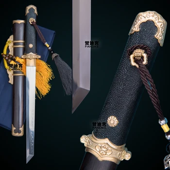 

Chinese sword Tang dao high hardness Tang dynasty sword sharp short knife T10Steel burning blade Small sword