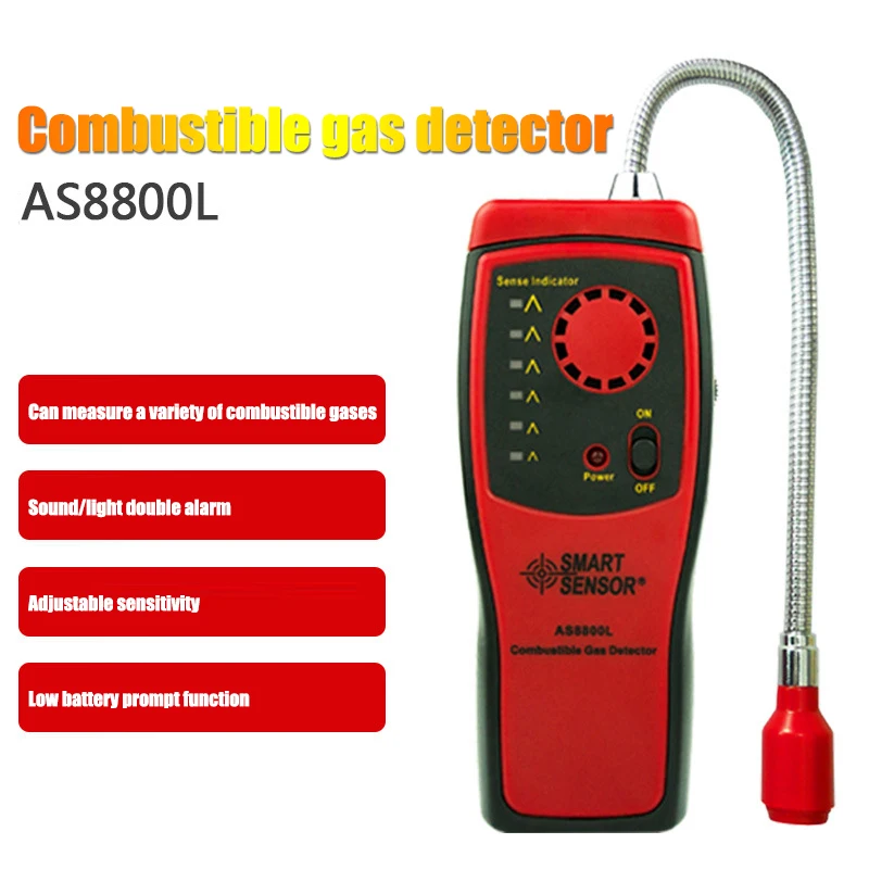 

Hand-held Combustible Gas Detector Portable Gas Leak Position Analyzer Test High Precision Detector Tool Alarm