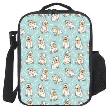 

Lovely Dog Cute Bulldog Pet Cooler Bag Students School Food Bag Boys Girls Lunch Bag Women Men Lunch Box Best Gift