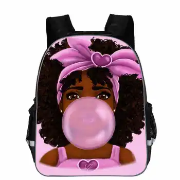 

New School Bags Backpack Girls African Black Girls Schoolbag Teenager Girls Beauty Backpacks Children Schoolbags Mochilas