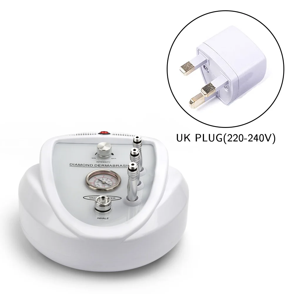 UK PLUG Алмазный микродермабразия машина спрей для воды Отшелушивающий красота машина пилинг лица акне прыщей вакуумное удаление черных точек - Цвет: UK PLUG