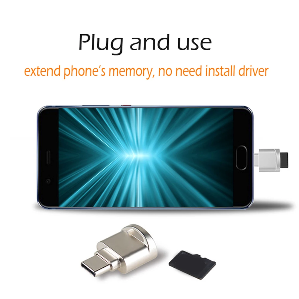 Высокоскоростной Micro-USB/type-C считыватель карт памяти TF Micro-SD OTG адаптер для телефона Прямая поставка