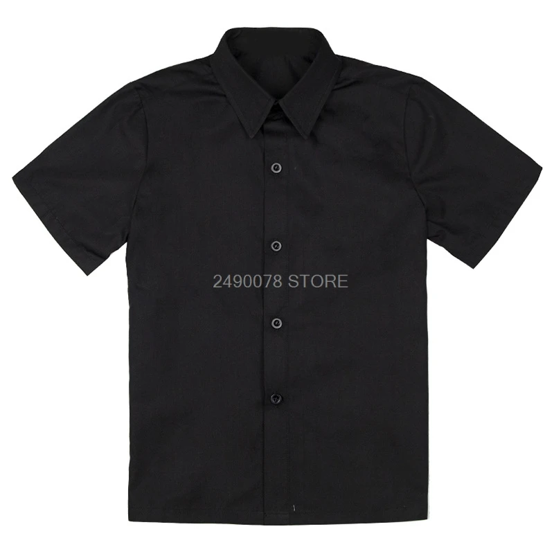 Teenage Boys Shirts School Shirt for Boys Turn Down Collar Shirt For Boys White Kids Teen Clothes 4 6 8 10 12 14 Year - Цвет: black