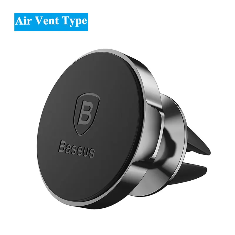 Baseus магнитный автомобильный держатель для телефона, универсальный магнитный держатель в машину, держатель для мобильного телефона, подставка для iPhone X 8 7 с маленькими ушами - Цвет: Air Vent Black