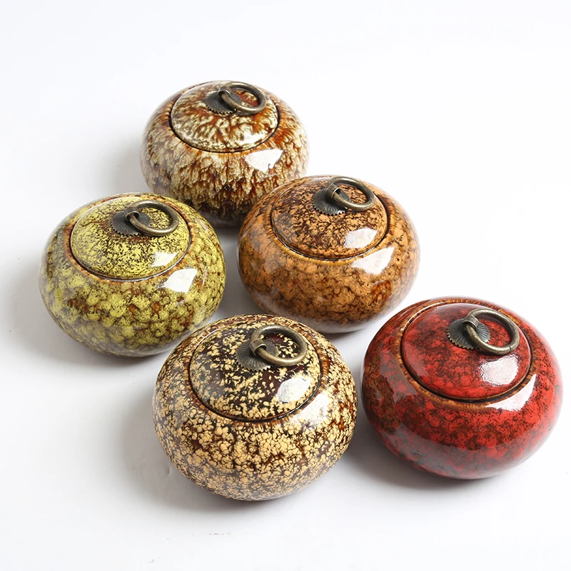 

Tea pot Pu'er stone pottery oolong tea ceramic pot tea pot Pu'er tea storage tank ceramic packaging jar gift box