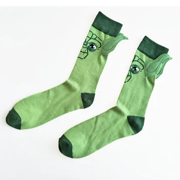 

Man Socks Last Jedi Master Yoda Socks Cotton Socks Funny Ears 3D Cartoon Socks The Force Awakens Socks Funny Socks