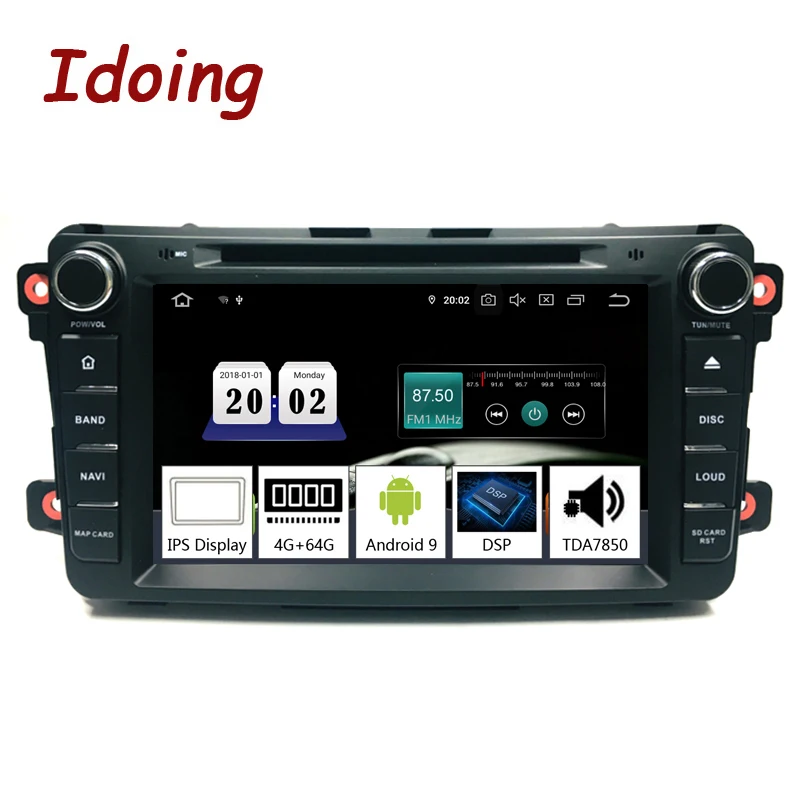 Idoing " 2Din радио Android 9,0 для Mazda CX9 2007- автомобильная мультимедийная система dvd-плеер gps навигация 4G+ 64G TDA7850 PX5 ips