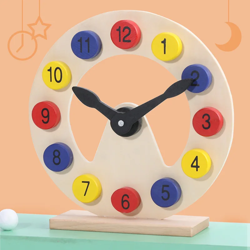 

Two Pointer Clock Model Kid Child Toy Early Learning Resources Time Montessori math toys Teacher Gear Clock Baby Gift