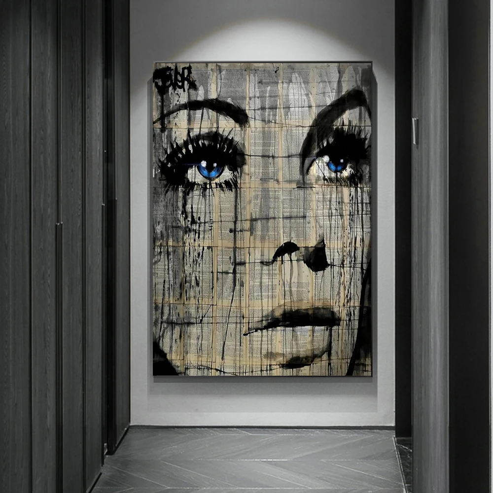 Graffiti Woman Face Canvas Painting Figure Printed Poster and Prints Wall Pictures For Woman Face Living Room Home Decorations