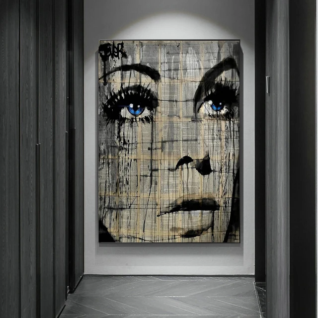 Graffiti Woman Face Canvas Painting Figure Printed Poster and Prints Wall Pictures For Woman Face Living Room Home Decorations lye1413-11