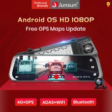 Junsun A930 10 ''adas поток медиа зеркало заднего вида Avtoregistrator 4 г Android Smart тире камера FHD 1080 P Авто регистраторы gps