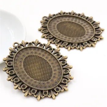 

5pcs 30x40mm Inner Size Antique Bronze Cabochon Base Setting Charms Pendant (B3-61)
