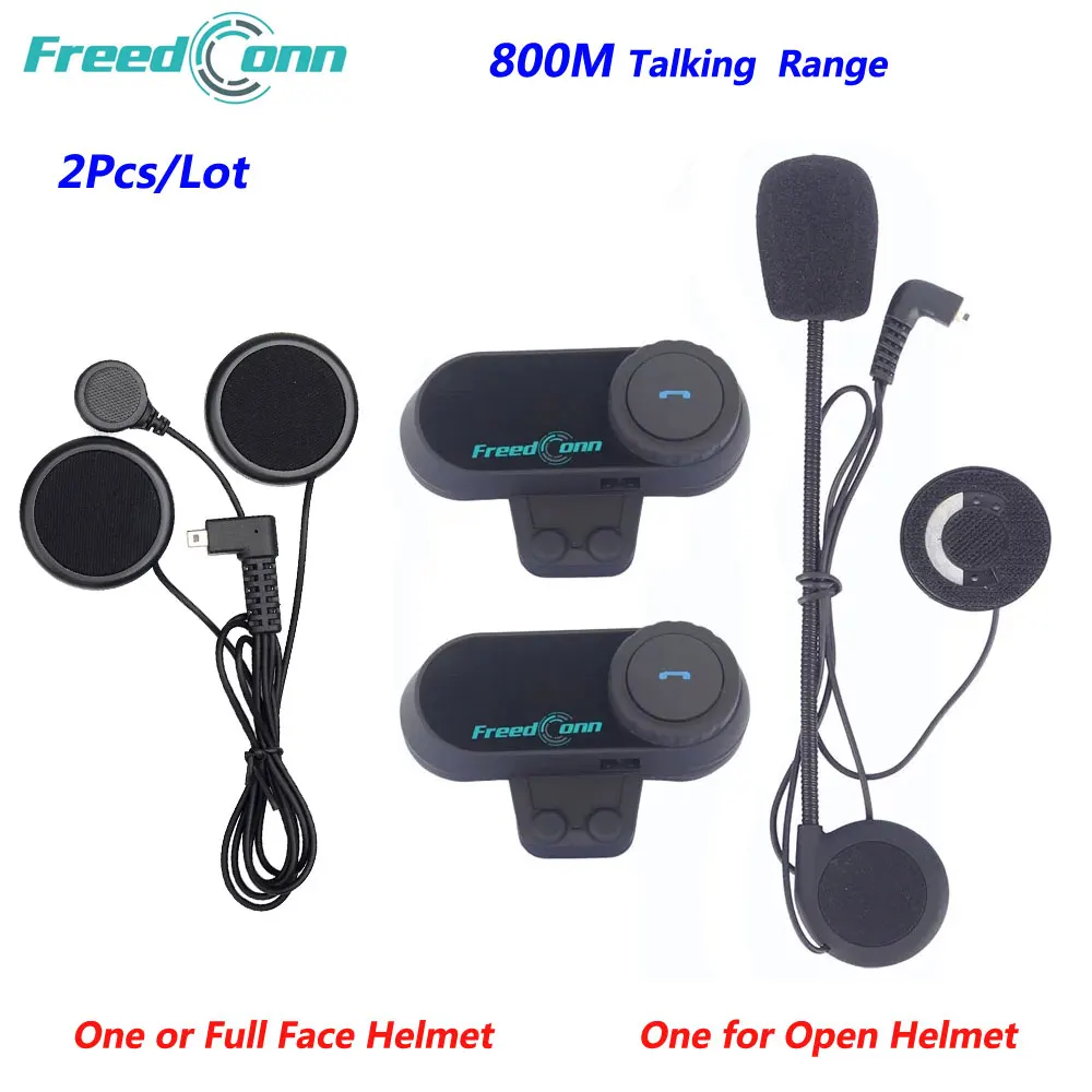 2 шт. FreedConn T-COM VB домофон Bluetooth мотоциклетный шлем домофон мото наушники для портативной рации для открытого и полного лица шлем