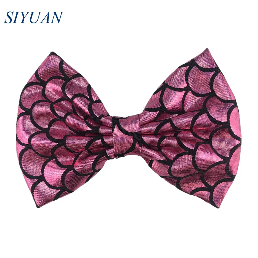 8-m pink 30 шт./партия шикарный 5 ''большой мягкий Ткань Русалка бант для волос с зажимом Дети великолепные Hairbow девушки ежедневный головной убор HDJ155 - Цвет: 8-m pink