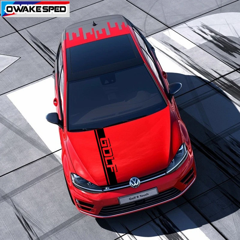Спортивные полосы из углеродного волокна наклейка на капот автомобиля Volkswagen Golf 4