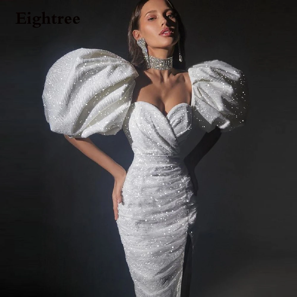 Eightree Shiny Short Sleeves Prom Dresses Evening Dress Sweetheart Sparkly Formal Prom Night Gowns Dresses Vestidos de festa long evening dress