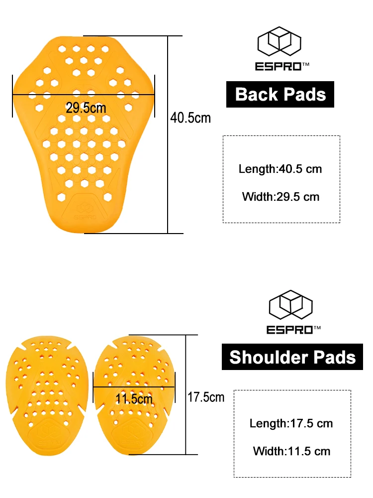 CE Approval Motorcycle Jacket Insert Protectors Armors Back Pad Protection Elbow Shoulder Chest Motocross Protective Gear