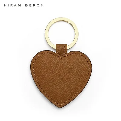 Хирам берон пользовательское имя кожаный чехол для ключей высокое качество подарок для друга Прямая поставка - Цвет: light brown