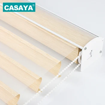 

High Grade Shangri-la Blinds Child Safety Transparent Window Curtains Triple Roller blinds for Living Bed Room Customized Size