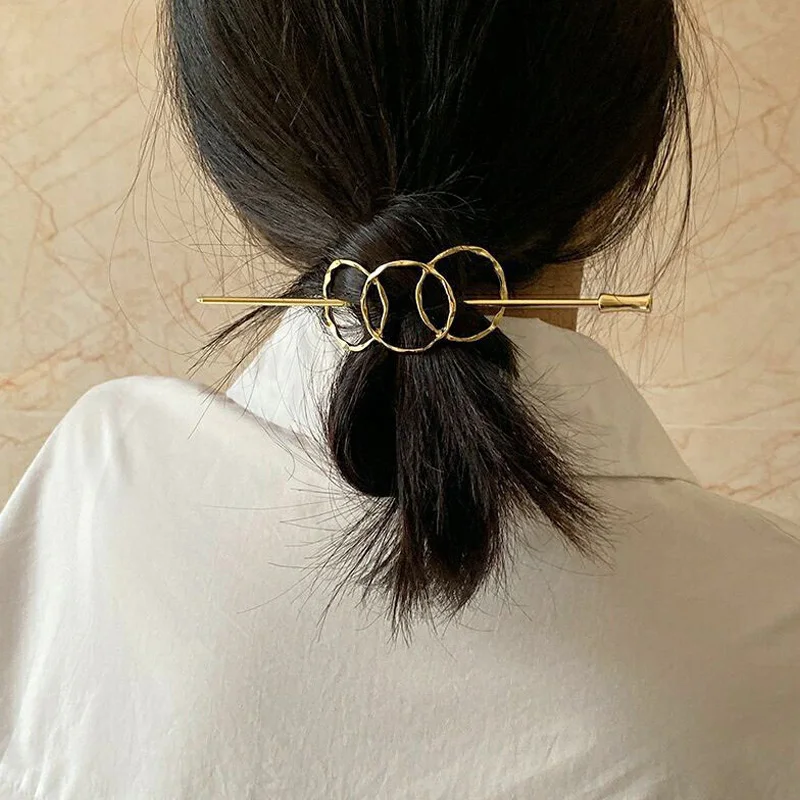 Vintage Metal Hair Chopsticks Hair Stick Hairpin Fork Hair Women Accessory JD