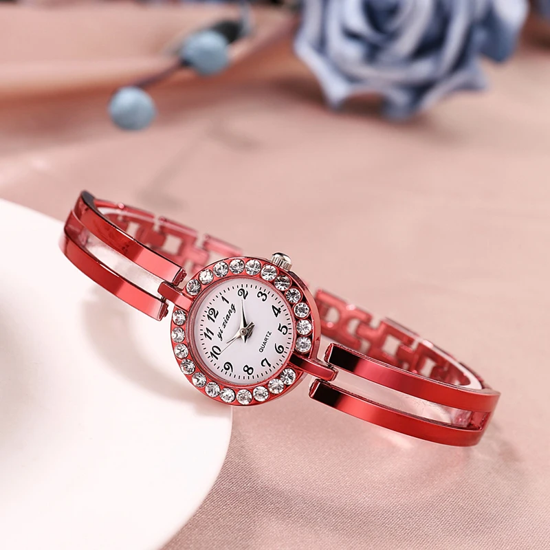 Ювелирные Изделия Аналоговые богемные женские часы браслет ретро Форма Стразы