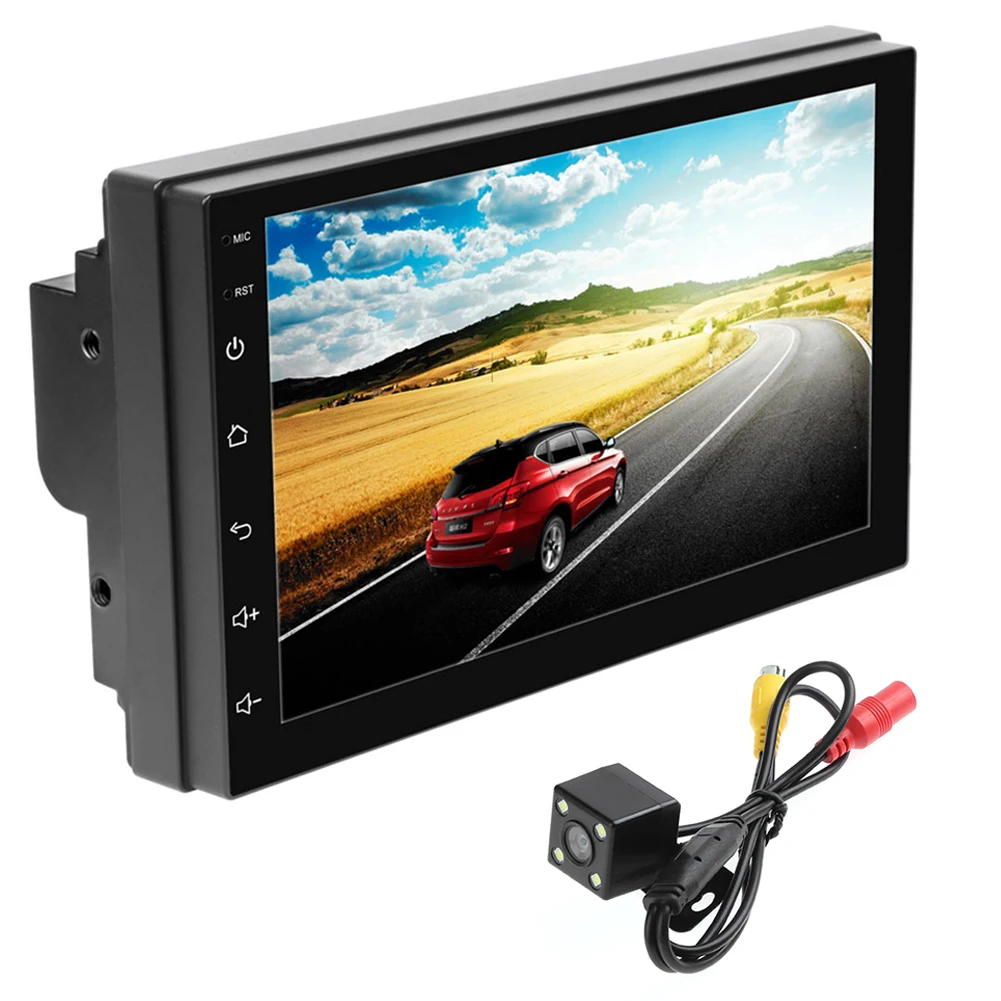 708C 2DIN Car Radio Quad Core Android 10 GPS BDS Bluetooth WiFi Multimedia Video Player 7 inch Touch Screen Head Unit