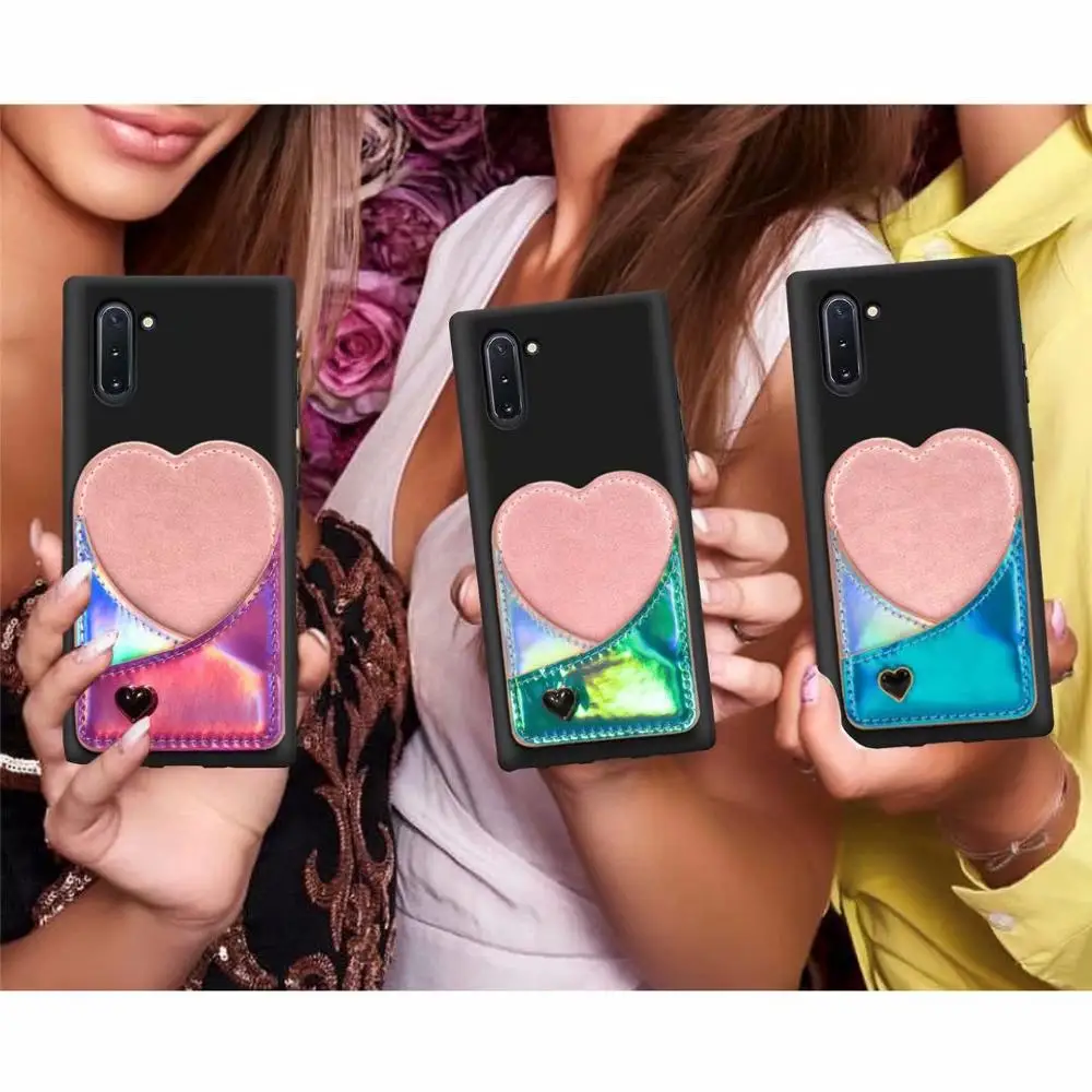 

For Samsung Galaxy Note 10 Plus Case For Samsung Note 10 10 plus pro Silicone Candy Color Fashion laser love card package Cover