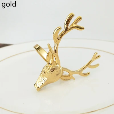 6x Gold Big Reindeer Head Serviettenring Halter Hochzeit Home Dinner Decor 