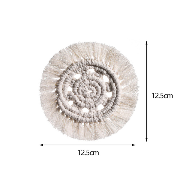 Creative Cotton Braid Coaster Handmade Macrame Cup Cushion Bohemia Style Non-slip Cup Mat Table Mats for Dining Table