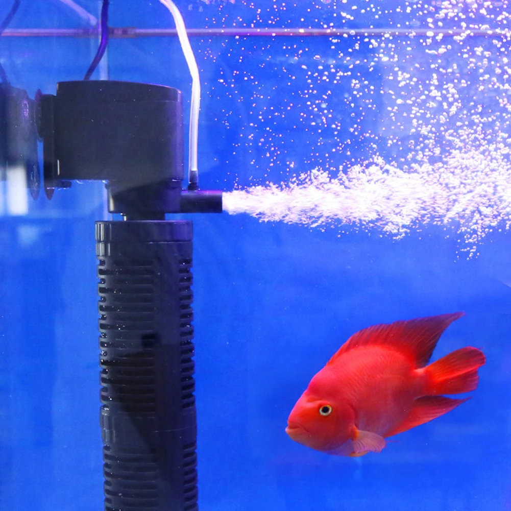 Aquarium Turtle Fish Tank Oxygen Filter Mini 3 in 1 Ultra Silent Aeration Internal Air Pump Submersible Water Purifier Sponge | Дом и сад