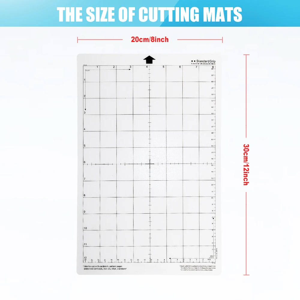 5pcs Replace for Adhesive Mat with Measuring Grid 8 by 12-Inch cutting mat for Silhouette Cameo Cri