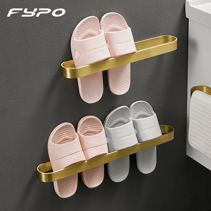 Fypo Slipper Rack Wall-Mounted Shoes Storage Rack Towel Hanger