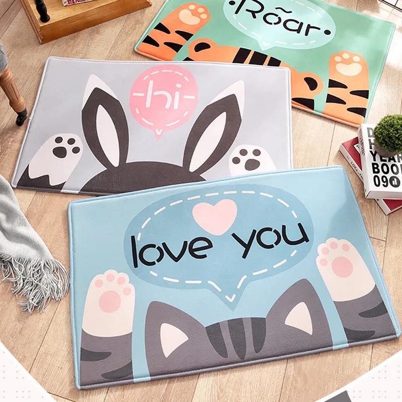 Home Doorway Mats Cute Polyester Absorbent Carpet For Bathroom Excellent Material Comfortable Kitchen Doorway Entrance 40*50CM