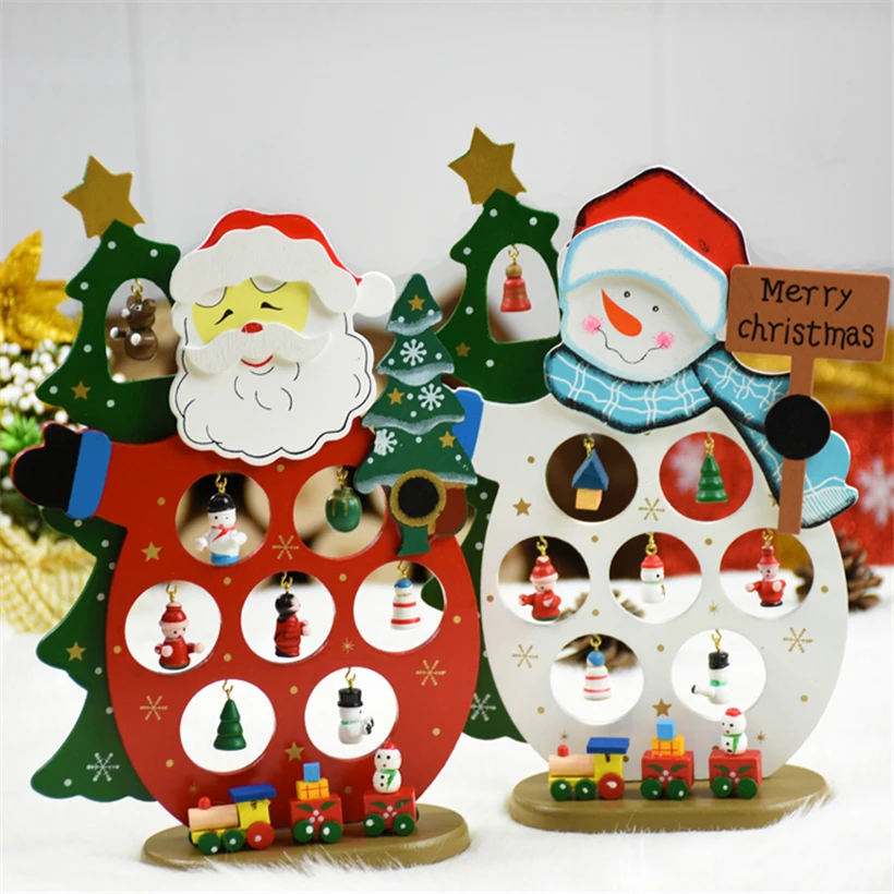 

Christmas Tree Decorations Wood Santa Claus Snowman Pendant Ornaments New Year adornos de navidad Merry Christmas Kid Gift Natal