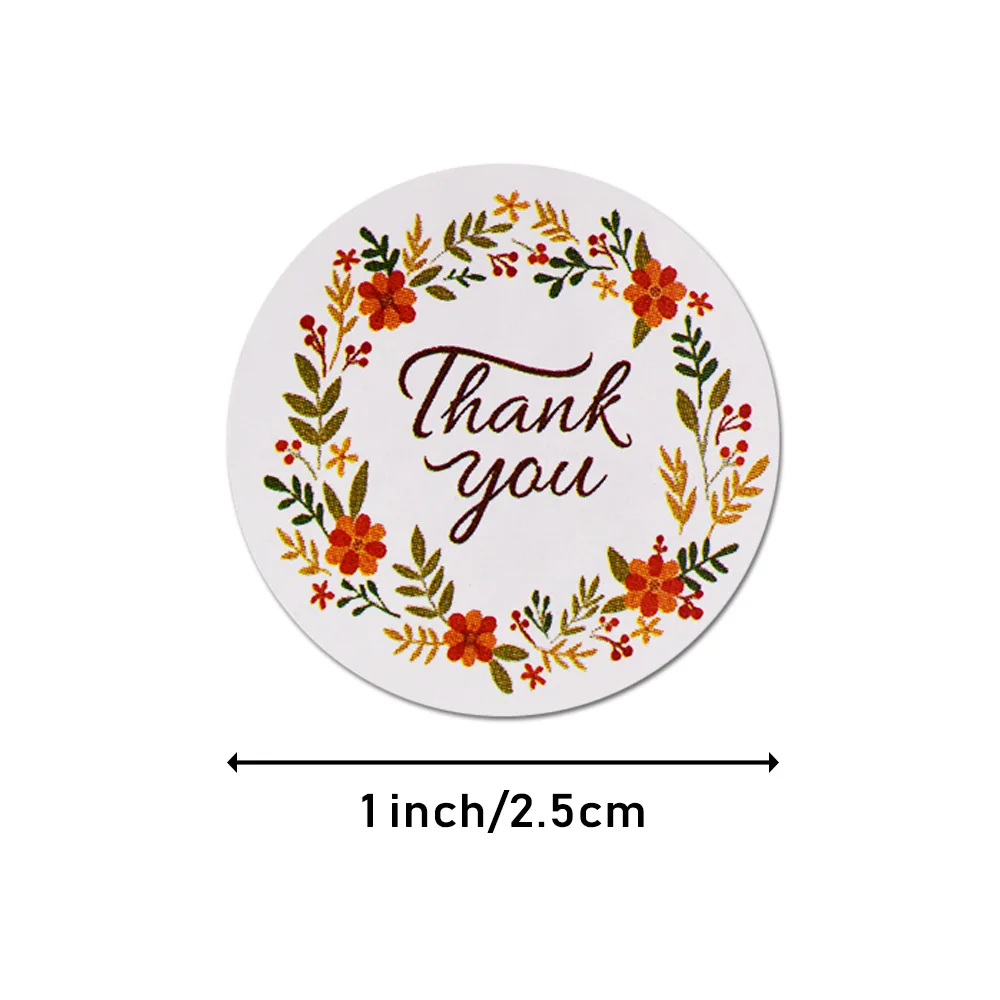 50 шт./лот бумажные наклейки с цветами и надписью Thank You для свадебных сувениров