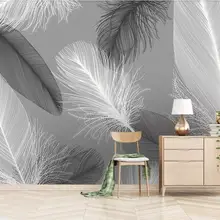 Женские туфли-лодочки современный скандинавский перо Настенные обои, МУРАЛ