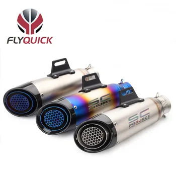 

Motorcycle refitted exhaust pipe universal small Ninja Kawasaki large displacement laser standard semi-blue explosion Street