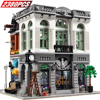 

Architecture Building Blocks Creator Expert Technic City Street European Houses Bank Building Bricks Gift for Kids