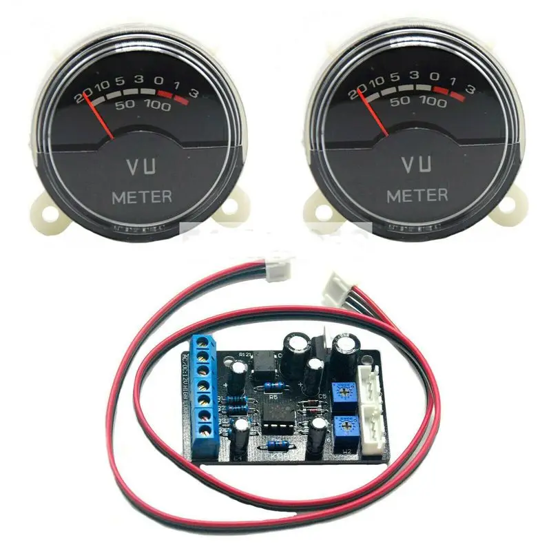 2x P-40SA VU meter DB Level Header Audio W/ Blue LED Backlight w 1x Driver Board tone board vims edition hi res audio board hi fi xmos es9038q2m gpio header ktone v 001