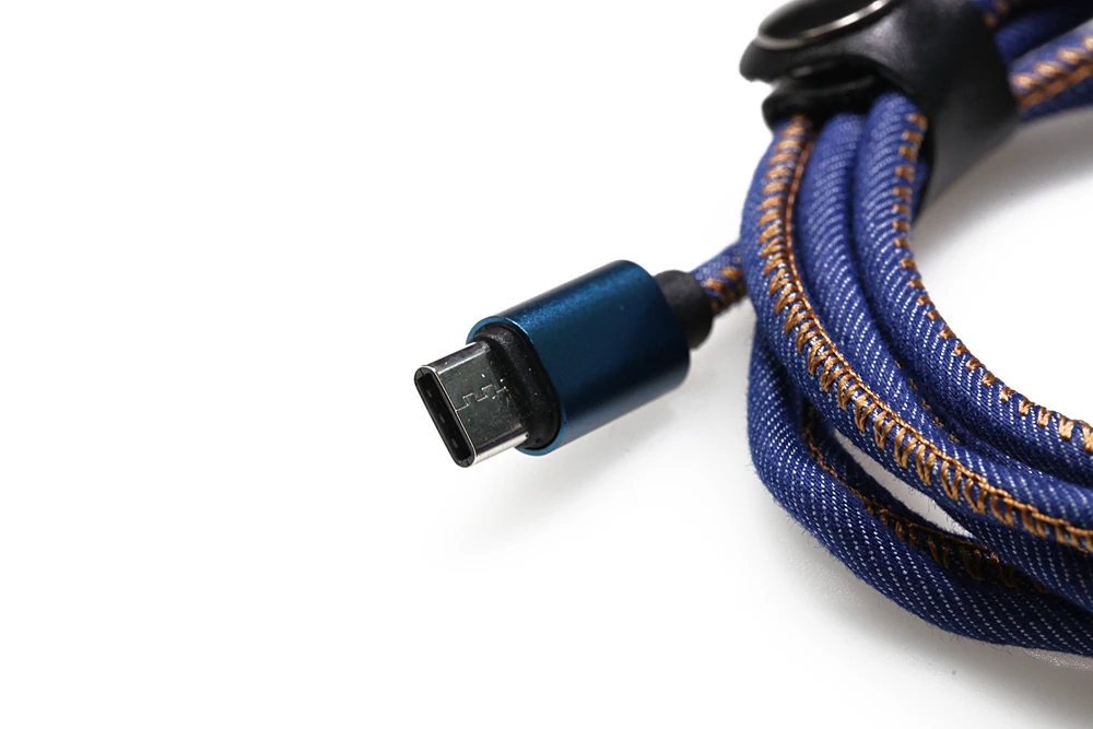 Текстильный джинсовый кабель Micro USB C usb порт type c длина 1 5 м цвет синий|Клавиатуры| |