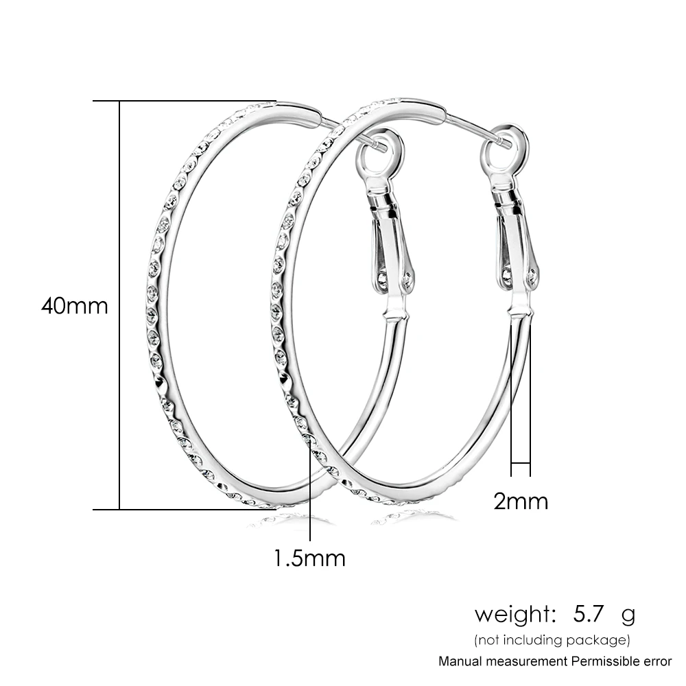 Серьги кольца женские с австрийскими кристаллами ZYE307|earring black|earrings titaniumearrings nose |