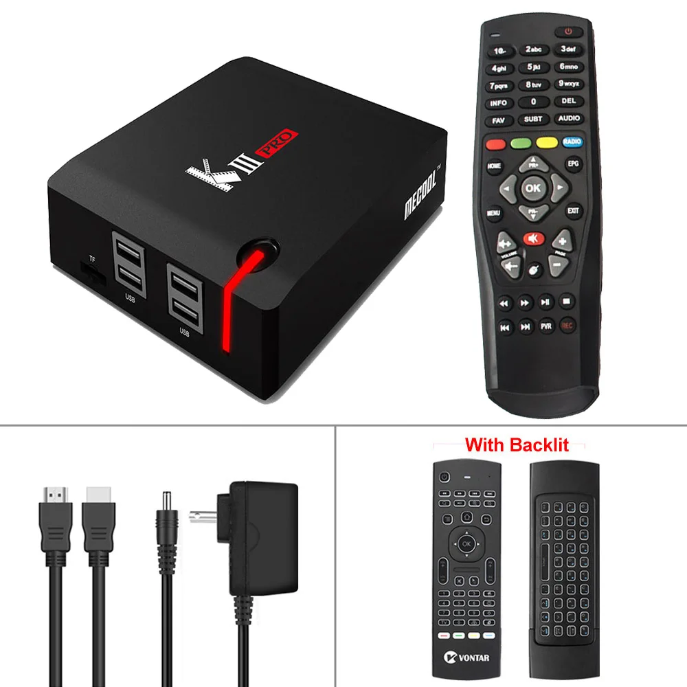 MECOOL KIII PRO DVB-S2 DVB-T2 DVB-C декодер Кода Android 7,1 ТВ коробка 3 Гб оперативной памяти, 16 Гб встроенной памяти, K3 Pro Amlogic S912 Octa Core 64bit 4K комбинированный набор компьютерной приставки к телевизору - Цвет: Add Backlit MX3