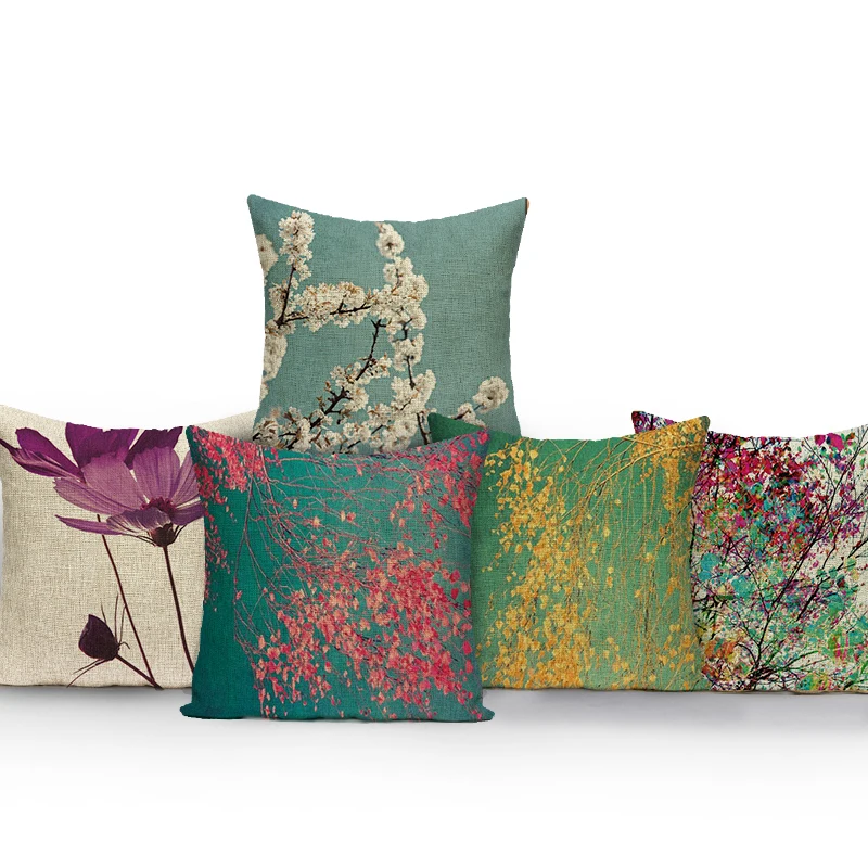 

Наволочка с разноцветным цветочным принтом, для дома, спальни, офиса, дивана, автомобиля