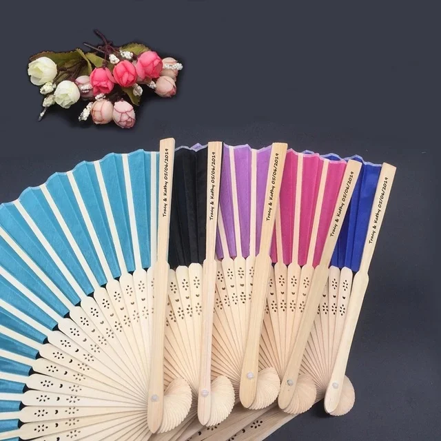 personalized silk wedding fans