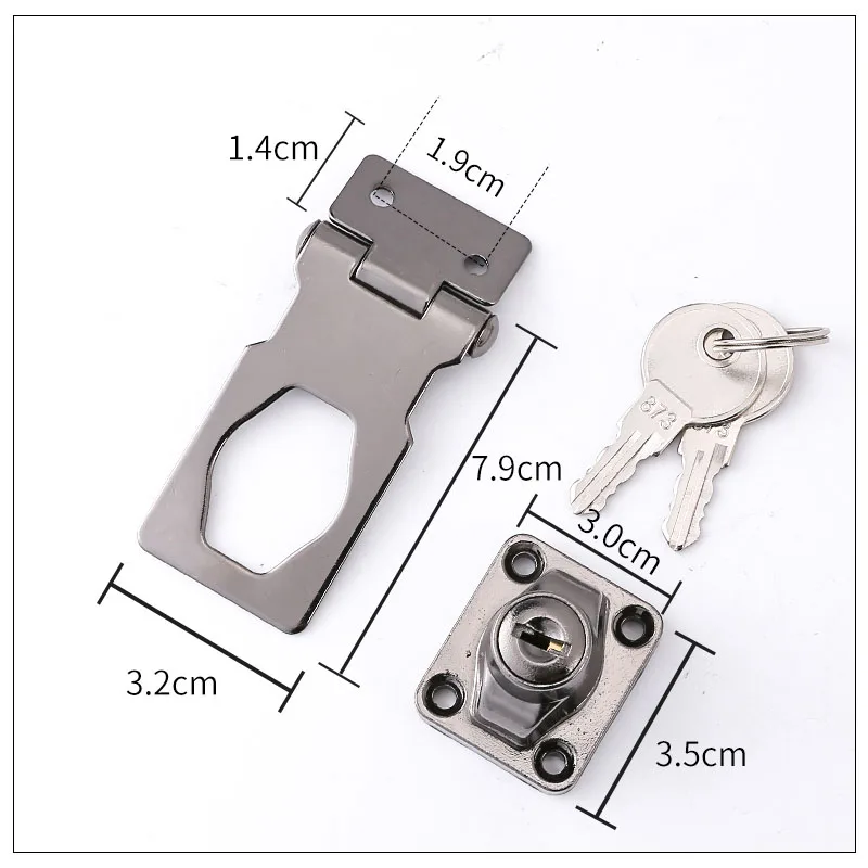 Нержавеющая сталь покрытие самоблокирующийся безопасности Засов штапельного замка шкаф навесной замок двери/Сарай/ворота/ван замок/стол/закрыть с 2 ключами - Цвет: B Silver black