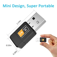 Mini usb wifi adaptador 802.11b/g/n antena 600mbps usb2.0 receptor sem fio dongle rede lan cartão para portátil tv caixa wi-fi