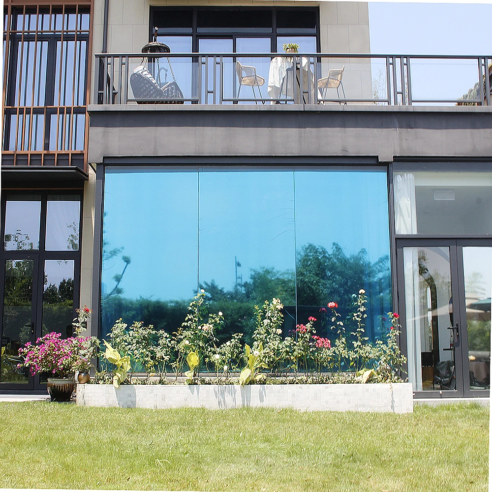Sunice Blue&Silver One Way Mirrored Window Film Home office building Heat Insulation Decorative Solar Tint Stickers 50cm Width