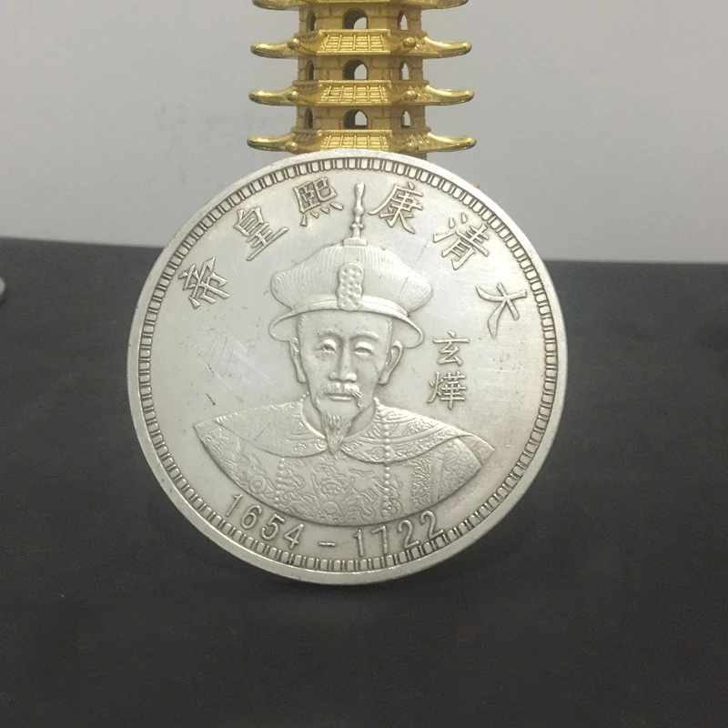 Император KangXi китайская монета старого серебряного доллара Династия Цин