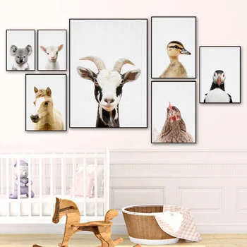 

Panda zebra duck pig wall art canvas painting nordic posters and prints animal wall pictures kids baby room scandinavian decorat